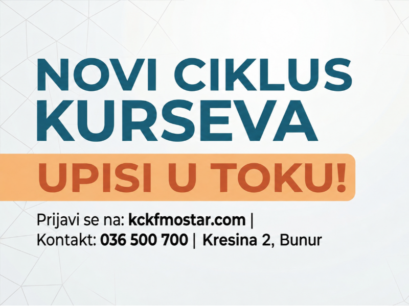Upis u toku — osiguraj svoje mjesto